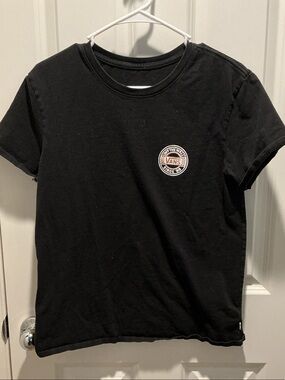 Vans Black Crewneck T-Shirt with Small Round Logo